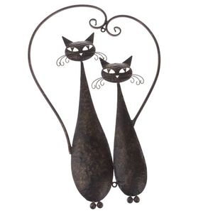 Decorațiune de perete Cats, din metal, 52 cm imagine