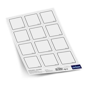 Autocolante pentru borcane Orion WHITELINE pătrat, alb, 2 x 12 buc. imagine