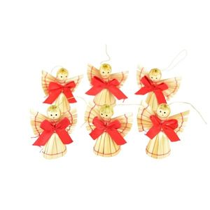 Set ornamente de Crăciun, Figurine din paie 5, 5cm, 6 buc. imagine