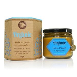 Lumânare organică Dehn Al Oudh - Agarwood 200 g însticlă ambră , albastru imagine