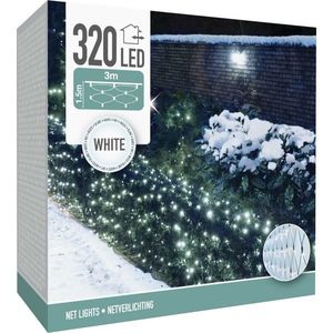 Plasă luminoasă pentru exterior, 300x150cm, 320LED, alb cald, IP44, 3 m imagine