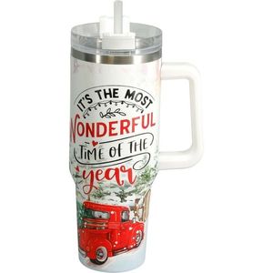 Cană termică de Crăciun Merry Christmas 1, 2 l, albă, alb imagine