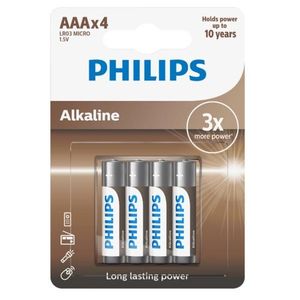 Philips Baterii AAA Entry Alkaline, 4 buc. imagine