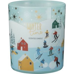Lumânare parfumată Winter Fun, aromă WinterBreeze, 270 g, albastru deschis imagine