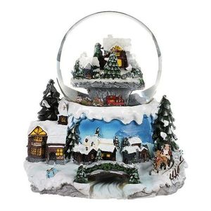 Glob de Crăciun Peisaj de iarnă, luminos, rotativ, melodie, 19 x 19 x 18 cm imagine