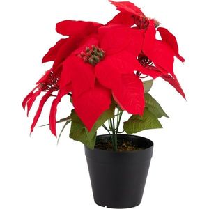 Floare artificială de Crăciun Poinsettia înghiveci, 25 x 30 cm imagine