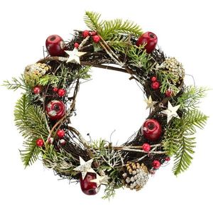 Coroniță de Crăciun Mele, din răchită, 30 cm imagine