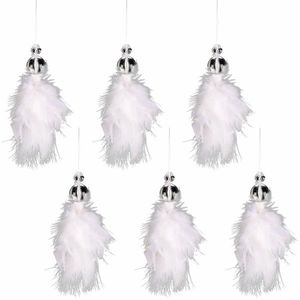 Înger de agățat, din pene set 6 buc., 17 cm imagine