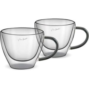 Lamart LT9117 Set de 2 pahare pentru cappuccinoVaso, 190 ml, negru, negru imagine