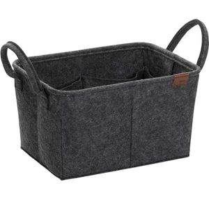 Coș de depozitare cu mânere Kela Fay, 35 x 25 cm, gri închis imagine