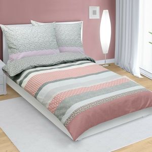 Lenjerie de pat din flanelă Bellatex Ornament gri, 140 x 200 cm, 70 x 90 cm imagine