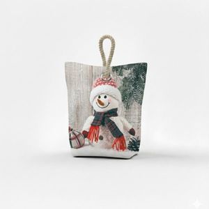 Stopper de ușă de Crăciun Om de zăpadă roșu, 22 x 23 cm imagine