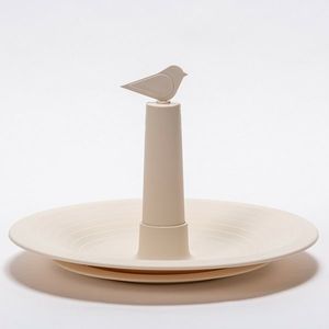 Plastia Fântână pentru păsări Finch, fildeș, bej imagine