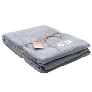 Cuvertură Matex din muselină, gri închis, 240 x 210 cm, gri închis imagine