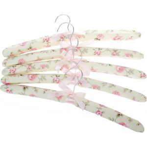 Set de 5 umerașe textile Flori, roz, roz imagine