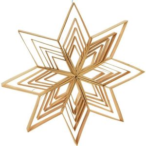 Decorațiune de Crăciun din bambus Stea, maro, 34 x 34 x 2 cm imagine