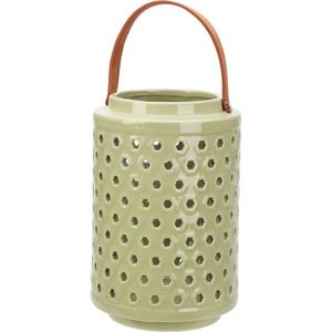 Felinar decorativ Bruggy, verde, 15, 8 x 24, 3 cm, dolomit, verde imagine
