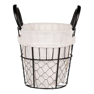 Coșuleț decorativ din metal Vienne cu pânză, 18 x 18 x 18 cm imagine