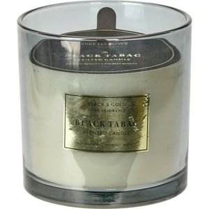 Lumânare în sticlă Black & Gold, Black tabac, 870 g imagine