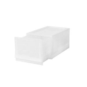 Cutie de depozitare modulară Wave Junior Mist fărăroți 43, 4 x 27, 2 x 22 cm, transparent, Îngust - 1 sertar imagine
