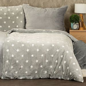 Lenjerie de pat microflanel 4Home Stars gri , 140x 200 cm, 70 x 90 cm imagine