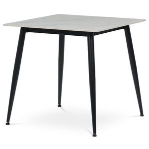 Masă de sufragerie 80 x 80 cm, ceramică șimarmură, albă, alb imagine