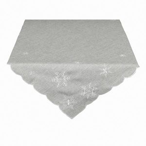 Față de masă de Crăciun Fulgii de zăpadă gri , 120x 140 cm, 120 x 140 cm imagine