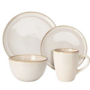 Set de masă din 16 piese Malmö, gresie ceramică, bej imagine