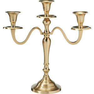 Sfeșnic metalic cu 3 brațe 29x10x30 cm, culoareauriu, decor 1 imagine