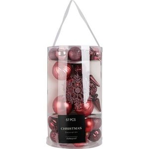 Set de decorațiuni de Crăciun Cristal roz, 57 buc, roz imagine