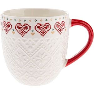 Cană de porțelan Inimă tricotată 630 ml imagine