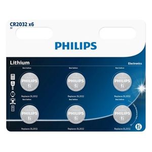 Philips Baterie CR2032 3 V, buton de litiu, 6 buc. imagine
