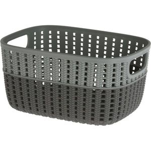 Coș de plastic Duo, gri, 23, 5 x 17, 5 x 11, 5 cm, gri imagine