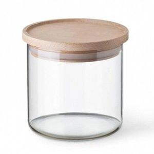 Doză din sticlă Simax 5162 cu capac din lemn, 0, 5 l imagine