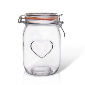 Doză din sticlă Orion Bela inimă, cu balama, 1 l, 1 l imagine