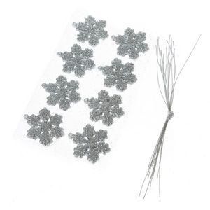 Set de ornamente de Crăciun Glitter flakes 16buc , argintiu imagine