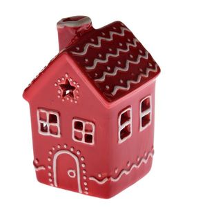 Casă din ceramică cu LED, 7, 8 x 12, 2 x 7, 5 cm, roșu turtă dulce imagine