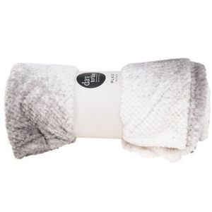 Pătură pled Flannel gri/alb, 125 x 150 cm, gri imagine