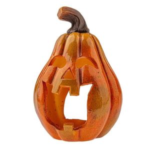 Sfeșnic ceramic de toamnă Dovleac cu față, 12x 20 cm imagine