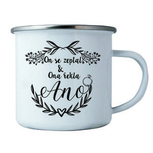 Bohemia Gifts Cană din tablă pentru proaspătcăsătoriți, 350 ml imagine