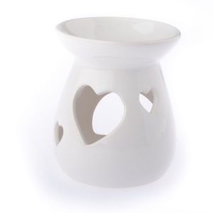 Aroma-lampă din ceramică Inimă albă, 11 x 10 cm imagine