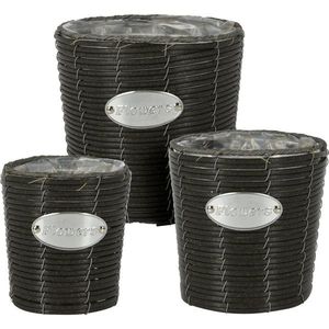 Set recipiente conice de ghivece Flowersantracit, 3 buc. imagine
