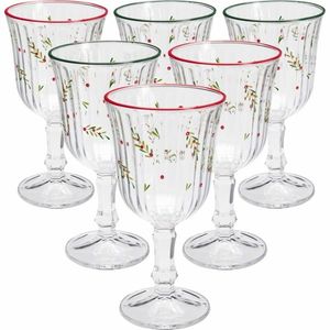 Set de 6 pahare de vin Xmas Leaves 240 ml imagine