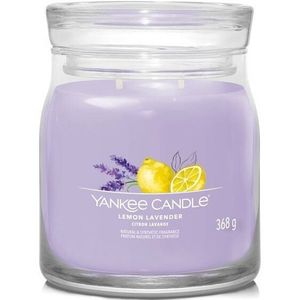 Lumânare parfumată Yankee Candle Signature în borcan, medie, Lemon Lavender, 368 g, mov imagine