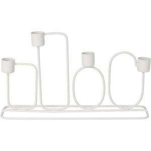 Sfeșnic din metal pentru 4 lumânări Tosca alb, 27 x 15, 7 x 7 cm, alb imagine