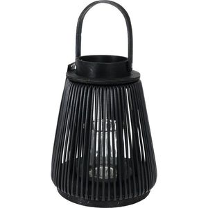 Lanternă din lemn Merv negru, 25 cm, negru imagine