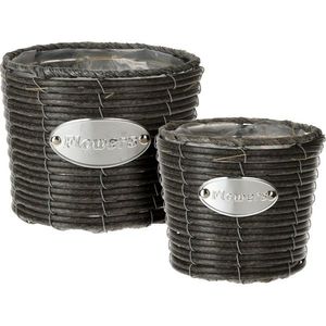 Set recipiente conice de ghivece Flowersantracit, 2 buc. imagine