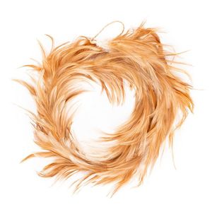 Ghirlandă din pene de cocoș, maro deschis, 95 x10 x 3 cm imagine