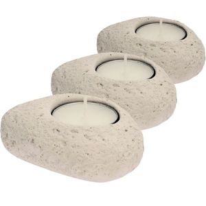 Set suporturi de lumânare din beton Stone maro, 8, 5 x 3, 5 x 7 cm, 3 buc. imagine