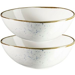 Mäser Set de 2 boluri ovale Pintar White cu punctealbastre 22 x 19 cm, albastru imagine